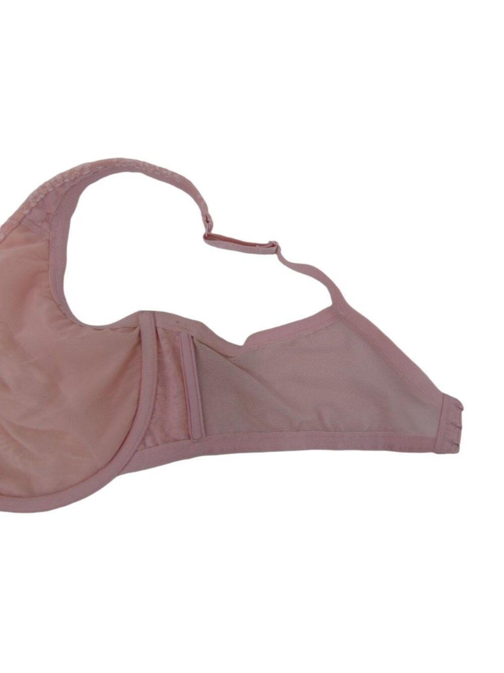 Cacique Light Pink Lace Sheer Bra 42DD 42 DD Unpadded Underwire Floral - Picture 11 of 11